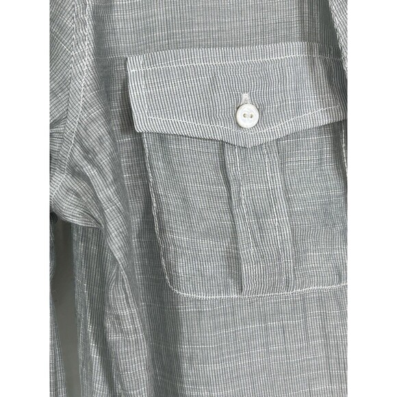chicos Button Up Grey Light Knit blouse top shirt 0 S 4 6 - Picture 3 of 10